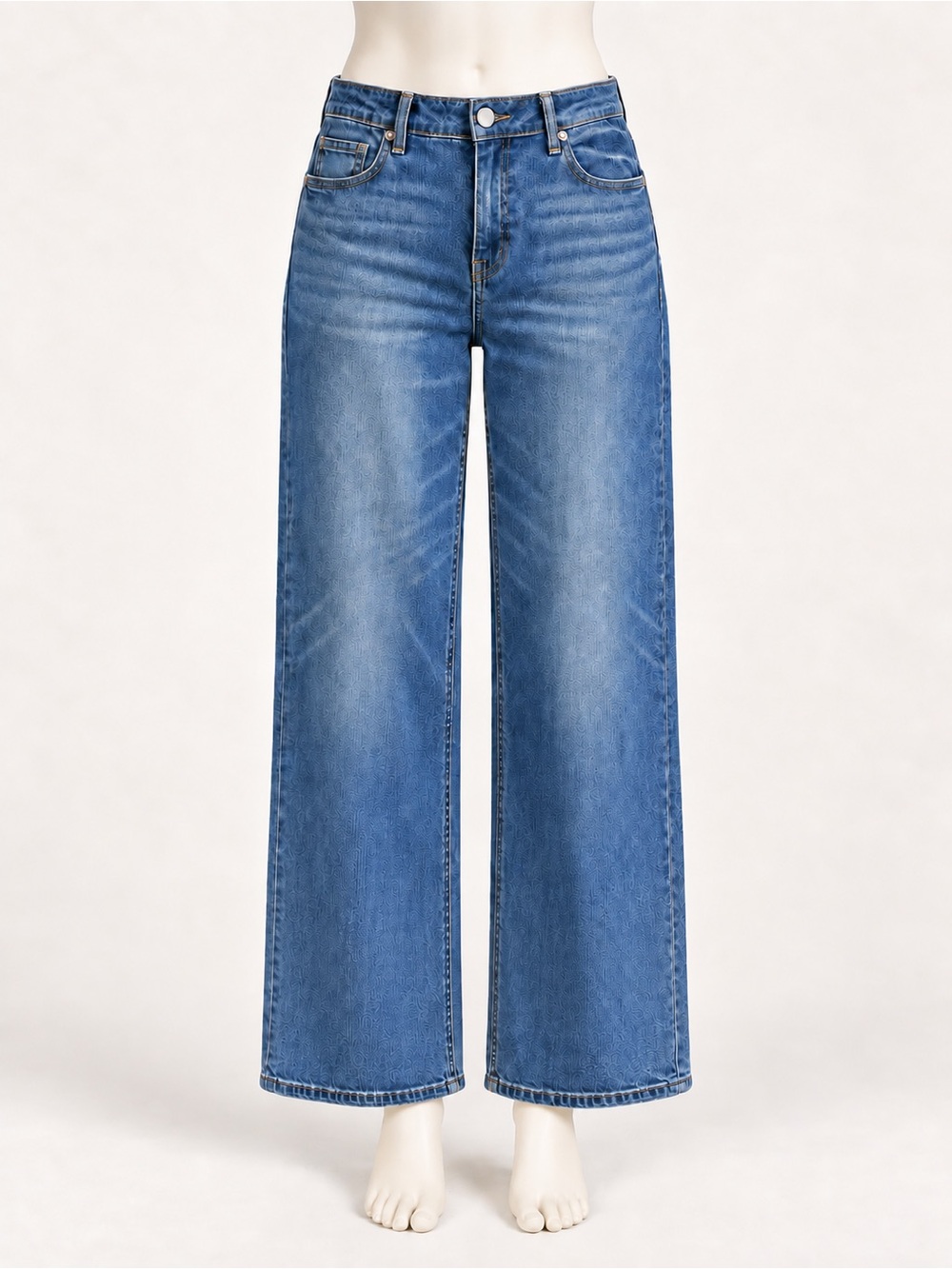 Wide Leg High-Rise Womens Jeans - Blue Petite